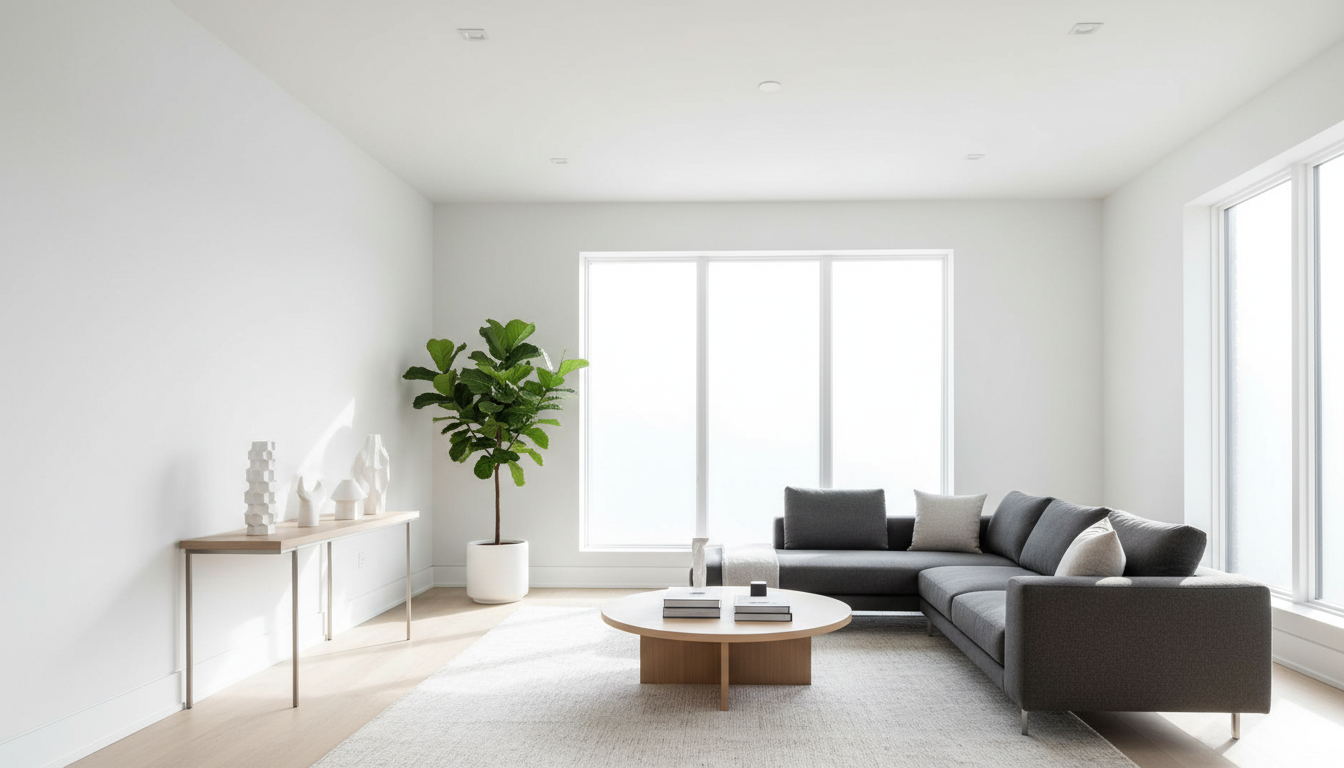 Sunlight across a perfectly smooth Level 5 drywall wall in a Michigan great room