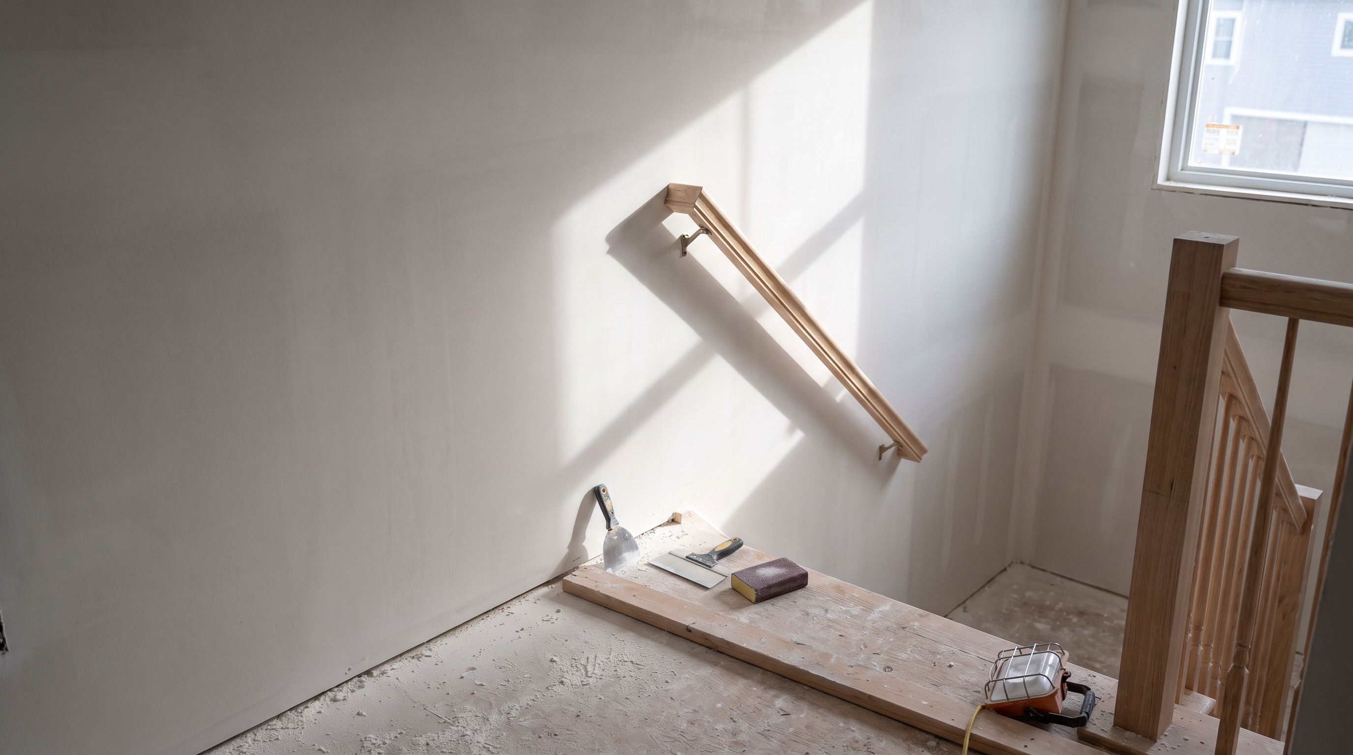Smooth drywall stairwell — BH Drywall Metro Detroit, Metro Detroit, MI